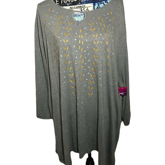 Just My Size Tops - NWT Just My Size Women’s Sparkly Gray Shirt 4X